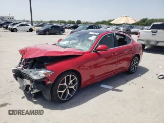 2019 Alfa Romeo Giulia Sport with VIN ZARFAMAN2K7612385, listed as a Copart auction lot 65497014 with 0 mi miles and Salvage Title. Bid and sale history available at carsss.com. Image 1.