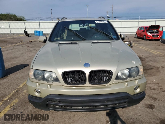 2003 BMW X5 3.0i with VIN 5UXFA53533LV83760, listed as a Copart auction lot 54744234 with 0 mi miles and Salvage Title. Bid and sale history available at carsss.com. Image 5.