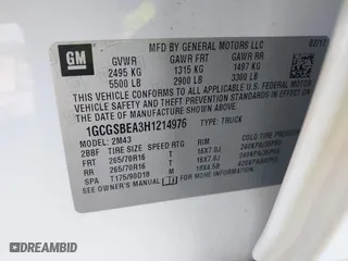 2017 Chevrolet Colorado 2WD WT with VIN 1GCGSBEA3H1214976, listed as a IAAI auction lot 41504305 with 90,430 mi miles. Bid and sale history available at carsss.com. Image 9.