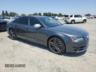 2013 Audi S8 with VIN WAUD2AFD7DN027777, listed as a Copart auction lot 62482694 with 128,383 mi miles and Salvage Title. Bid and sale history available at carsss.com. Image 4.