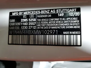 2021 Mercedes-Benz GLB with VIN W1N4M4HBXMW102971, listed as a Copart auction lot 63263072 with 13,805 mi miles. Bid and sale history available at carsss.com. Image 10.