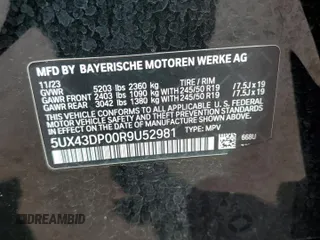 2024 BMW X3 sDrive30i with VIN 5UX43DP00R9U52981, listed as a Copart auction lot 45053885 with 29,463 mi miles and Clean Title. Bid and sale history available at DreamBid. Image 13.