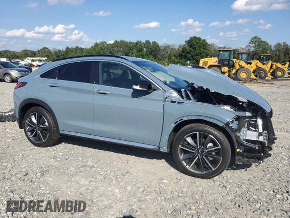 2024 Infiniti QX55 Luxe with VIN 3PCAJ5JRXRF113710, listed as a Copart auction lot 72124334 with 1,620 mi miles and Salvage Title. Bid and sale history available at DreamBid. Image 4.