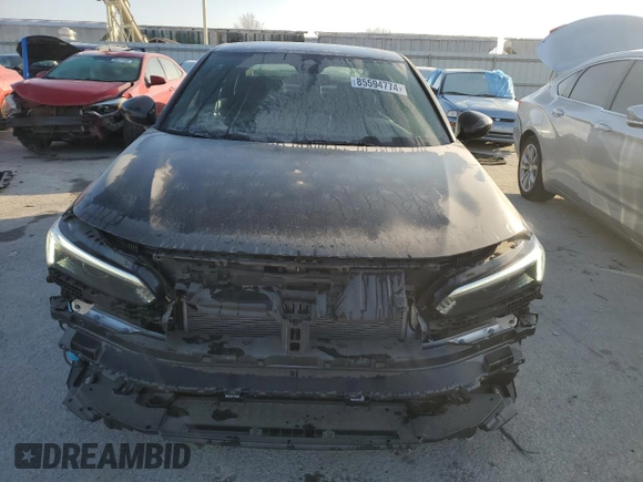 2025 Honda Civic Sedan Sport with VIN 2HGFE2F57SH533022, listed as a Copart auction lot 85594774 with 1,396 mi miles and Salvage Title. Bid and sale history available at carsss.com. Image 5.