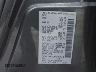 2013 Nissan Pathfinder SV with VIN 5N1AR2MM2DC614471, listed as a IAAI auction lot 41740633 with 224,796 mi miles. Bid and sale history available at carsss.com. Image 9.