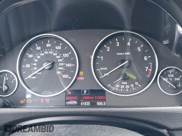 2014 BMW 3 Series 320i with VIN WBA3B1G54ENS79121, listed as a IAAI auction lot 41940001 with 41,835 mi miles. Bid and sale history available at carsss.com. Image 7.