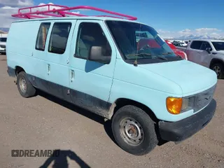 2003 Ford Econoline Cargo with VIN 1FTRE14223HB81747, listed as a IAAI auction lot 41691621 with 132,844 mi miles and . Bid and sale history available at carsss.com. Image 1.