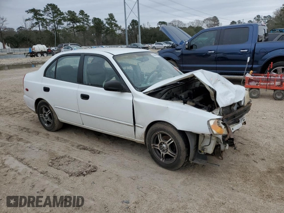 2001 Hyundai Accent GL with VIN KMHCG45C01U239413, listed as a Copart auction lot 45484365 with 104,073 mi miles and Salvage Title. Bid and sale history available at carsss.com. Image 4.
