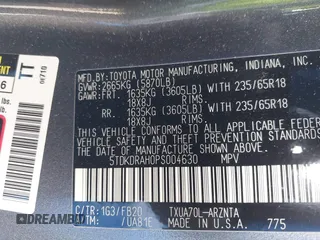 2023 Toyota Highlander L z VIN 5TDKDRAH0PS004630, wystawiony jako IAAI lot #42071940 z przebiegiem 34 441 mil mil oraz . Historia ofert i sprzedaży dostępna na DreamBid. Obrazek 9.