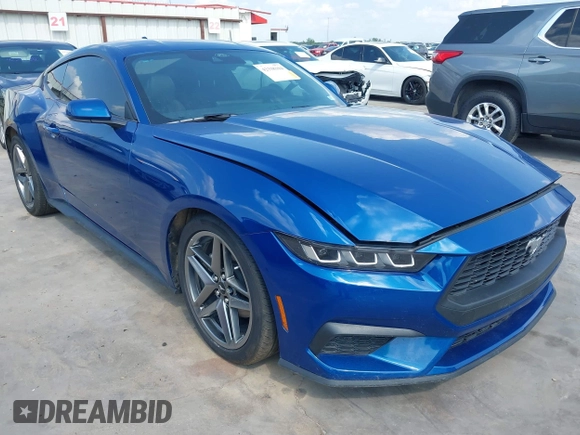 2024 Ford Mustang EcoBoost с VIN 1FA6P8TH0R5142067, выставлен на аукционе IAAI как лот 42338104 с пробегом 7 179 миль миль и . История ставок и продаж доступна на DreamBid. Изображение 1.