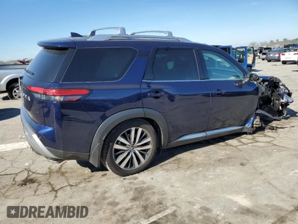 2022 Nissan Pathfinder Platinum with VIN 5N1DR3DH1NC219172, listed as a Copart auction lot 80288214 with 57,108 mi miles and Salvage title. Bid and sale history available at DreamBid. Image 3.