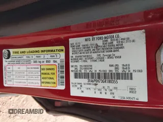 2016 Ford Fusion SE with VIN 3FA6P0H73GR180355, listed as a IAAI auction lot 42087405 with 298,018 mi miles. Bid and sale history available at carsss.com. Image 9.