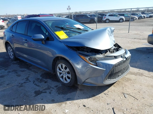 2020 Toyota Corolla LE with VIN 5YFEPRAEXLP104862, listed as a IAAI auction lot 41757448 with 78,077 mi miles. Bid and sale history available at carsss.com. Image 1.