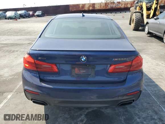 2019 BMW 5 Series M550i xDrive with VIN WBAJB9C51KB464722, listed as a Copart auction lot 53575135 with 70,187 mi miles and Salvage title. Bid and sale history available at DreamBid. Image 6.