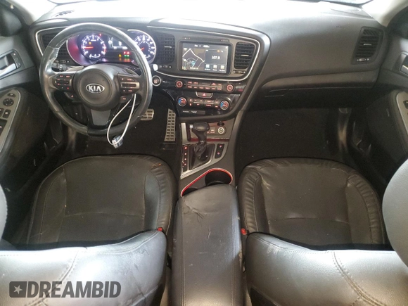2015 Kia Optima SX with VIN 5XXGR4A70FG456501, listed as a Copart auction lot 47681395 with 125,092 mi miles and Salvage Title. Bid and sale history available at carsss.com. Image 8.