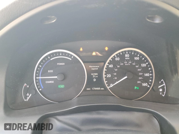 2013 Lexus ES 300h Hybrid with VIN JTHBW1GG5D2009947, listed as a Copart auction lot 49855835 with 174,468 mi miles and Salvage Title. Bid and sale history available at carsss.com. Image 9.