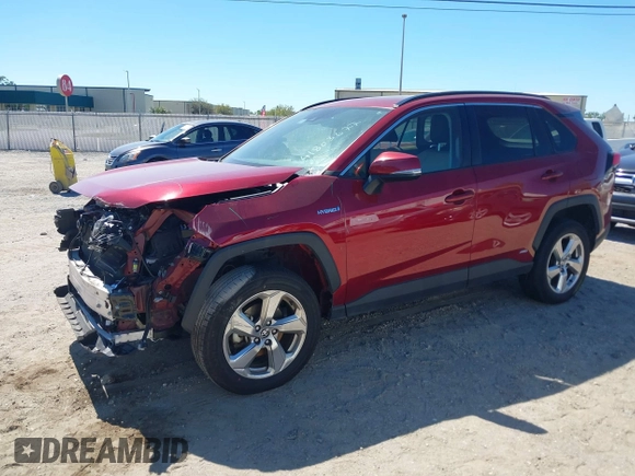 2021 Toyota RAV4 Hybrid LE with VIN 4T3B6RFV3MU047815, listed as a IAAI auction lot 41803677 with 98,992 mi miles. Bid and sale history available at carsss.com. Image 2.