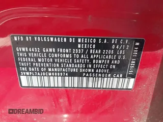 2012 Volkswagen Jetta TDI w/Sunroof & Nav z VIN 3VWPL7AJ0CM688974, wystawiony jako IAAI lot #42536983 z przebiegiem 202 719 mil mil oraz . Historia ofert i sprzedaży dostępna na DreamBid. Obrazek 9.