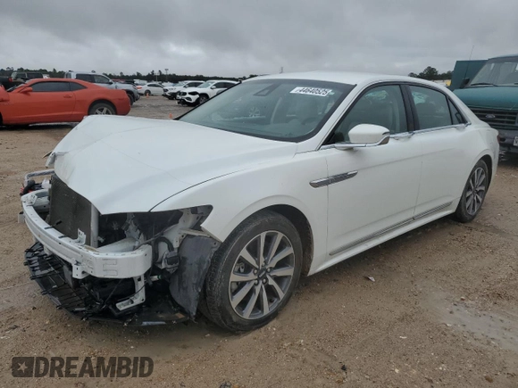 2020 Lincoln Continental Standard with VIN 1LN6L9PK2L5600373, listed as a Copart auction lot 44640525 with 75,050 mi miles and Salvage Title. Bid and sale history available at carsss.com. Image 1.