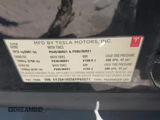 2014 Tesla Model S P85D with VIN 5YJSA1H25EFP65571, listed as a IAAI auction lot 42185442 with 115,990 mi miles and . Bid and sale history available at DreamBid. Image 9.