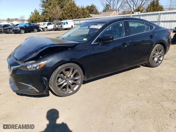 2017 Mazda Mazda6 Grand Touring with VIN JM1GL1W55H1150142, listed as a Copart auction lot 46931705 with 81,180 mi miles and Salvage Title. Bid and sale history available at carsss.com. Image 1.