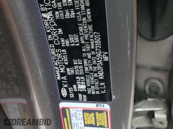 2016 Kia Soul + with VIN KNDJP3A59G7318017, listed as a Copart auction lot 87477194 with 84,986 mi miles and Salvage Title. Bid and sale history available at DreamBid. Image 14.