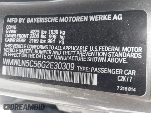 2016 MINI Clubman z VIN WMWLN5C56G2E30309, wystawiony jako IAAI lot #41772501 z przebiegiem 67 584 mil mil oraz . Historia ofert i sprzedaży dostępna na DreamBid. Obrazek 9.