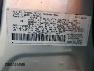 2003 Toyota RAV4 with VIN JTEGH20V730098555, listed as a Copart auction lot 52358035 with 177,133 mi miles and Salvage Title. Bid and sale history available at DreamBid. Image 13.