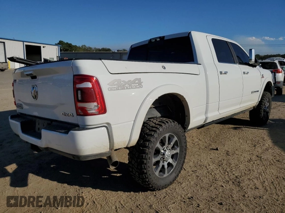 2021 Ram 2500 Longhorn with VIN 3C6UR5PL6MG626147, listed as a Copart auction lot 69408753 with 52,363 mi miles and Salvage title. Bid and sale history available at DreamBid. Image 3.