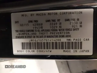 2016 Mazda 6 i Sport with VIN JM1GJ1U57G1414288, listed as a IAAI auction lot 42066672 with 133,000 mi miles and . Bid and sale history available at DreamBid. Image 9.