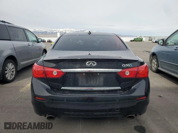 2014 Infiniti Q50 Hybrid Sport with VIN JN1AV7AP9EM690795, listed as a Copart auction lot 45060535 with 100,537 mi miles and Salvage Title. Bid and sale history available at carsss.com. Image 6.
