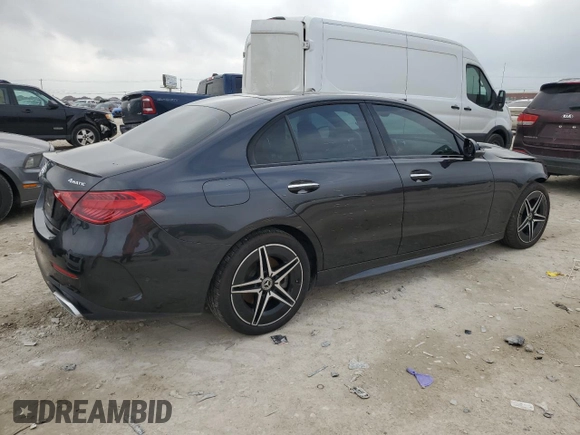 2023 Mercedes-Benz C 300 with VIN W1KAF4HBXPR108122, listed as a Copart auction lot 47091105 with 5,591 mi miles and Salvage Title. Bid and sale history available at DreamBid. Image 3.