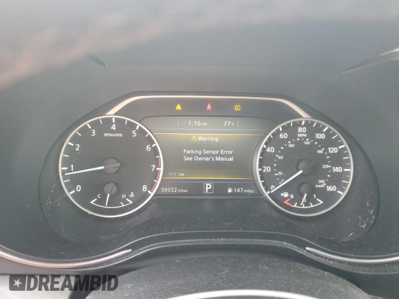 2016 Nissan Maxima Platinum with VIN 1N4AA6AP4GC417412, listed as a Copart auction lot 61597005 with 59,932 mi miles and Salvage title. Bid and sale history available at DreamBid. Image 9.