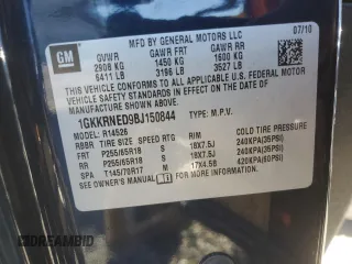 2011 GMC Acadia SL with VIN 1GKKRNED9BJ150844, listed as a Copart auction lot 82015264 with 154,784 mi miles and Clean Title. Bid and sale history available at carsss.com. Image 13.