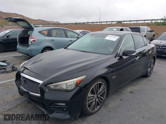 2014 Infiniti Q50 Hybrid Sport with VIN JN1AV7AP7EM691279, listed as a IAAI auction lot 41547805 with 127,325 mi miles and . Bid and sale history available at DreamBid. Image 17.