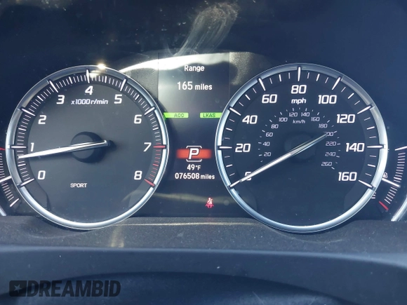 2020 Acura TLX with VIN 19UUB1F3XLA009341, listed as a IAAI auction lot 41702804 with 76,508 mi miles. Bid and sale history available at carsss.com. Image 7.