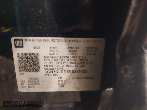 2024 Chevrolet Equinox EV LT z VIN 3GN7DLRR8RS296422, wystawiony jako IAAI lot #41770109 z przebiegiem 1702 mil mil oraz . Historia ofert i sprzedaży dostępna na DreamBid. Obrazek 9.