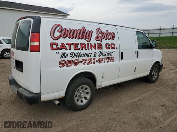 2012 Chevrolet Express Cargo Van with VIN 1GCSGAFX9C1111708, listed as a Copart auction lot 54794345 with 258,344 mi miles and Clean Title. Bid and sale history available at carsss.com. Image 3.