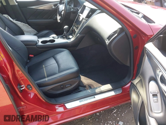 2015 Infiniti Q50 z VIN JN1BV7AR3FM419724, wystawiony jako IAAI lot #40104971 z przebiegiem 56 736 mil mil oraz . Historia ofert i sprzedaży dostępna na DreamBid. Obrazek 5.