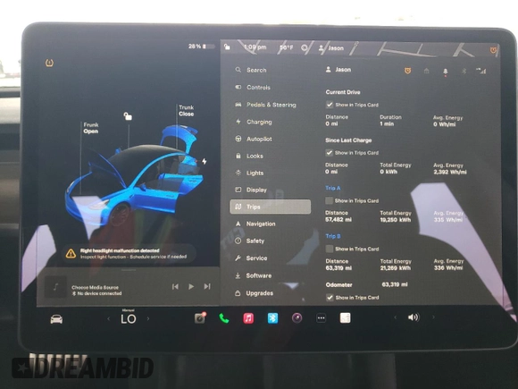 2021 Tesla Model 3 Performance with VIN 5YJ3E1EC1MF074350, listed as a Copart auction lot 47434275 with 63,319 mi miles and Salvage Title. Bid and sale history available at DreamBid. Image 9.