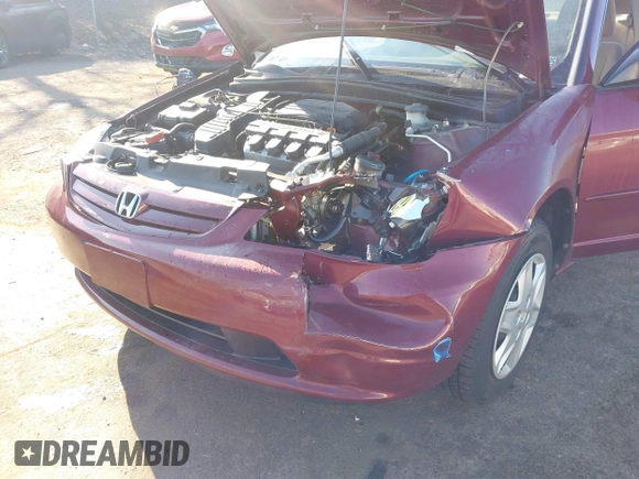 2003 Honda Civic LX with VIN 2HGES16503H573295, listed as a IAAI auction lot 41653528 with 55,866 mi miles and . Bid and sale history available at DreamBid. Image 12.