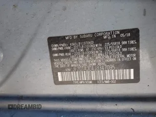 2018 Subaru Crosstrek Limited with VIN JF2GTAJC4J8347095, listed as a IAAI auction lot 42098054 with Not provided miles and . Bid and sale history available at DreamBid. Image 9.