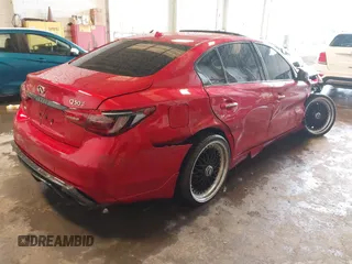 2021 Infiniti Q50 Red Sport 400 z VIN JN1FV7DR6MM881107, wystawiony jako IAAI lot #42370115 z przebiegiem 45 999 mil mil oraz . Historia ofert i sprzedaży dostępna na DreamBid. Obrazek 4.
