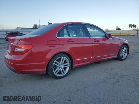 2012 Mercedes-Benz C 250 Sport with VIN WDDGF4HB7CR237214, listed as a Copart auction lot 55521725 with Not Provided miles and Salvage Title. Bid and sale history available at DreamBid. Image 3.