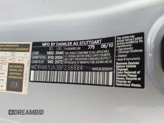 2011 Mercedes-Benz SLK with VIN WDBWK5JA3BF238884, listed as a IAAI auction lot 42092753 with 94,744 mi miles and . Bid and sale history available at DreamBid. Image 9.