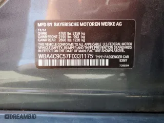 2015 BMW 4 Series 428i xDrive with VIN WBA4C9C57FD331175, listed as a Copart auction lot 47299665 with 0 mi miles and Salvage Title. Bid and sale history available at carsss.com. Image 12.