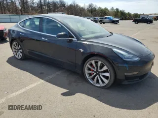 2019 Tesla Model 3 Long Range with VIN 5YJ3E1EB6KF392727, listed as a Copart auction lot 53343735 with 55,196 mi miles and Salvage Title. Bid and sale history available at DreamBid. Image 4.