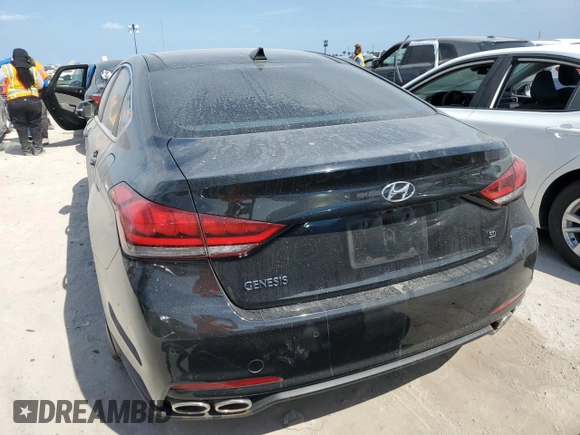2015 Hyundai Genesis 5.0L with VIN KMHGN4JFXFU067518, listed as a Copart auction lot 75999994 with 0 mi miles and Non Repairable. Bid and sale history available at carsss.com. Image 6.