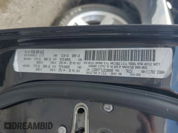 2018 Ram 1500 Express with VIN 1C6RR7FT5JS189099, listed as a Copart auction lot 53643595 with 147,076 mi miles and Salvage title. Bid and sale history available at DreamBid. Image 13.