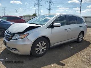 2014 Honda Odyssey EX-L with VIN 5FNRL5H68EB059052, listed as a Copart auction lot 56045105 with 146,043 mi miles and Salvage title. Bid and sale history available at DreamBid. Image 1.
